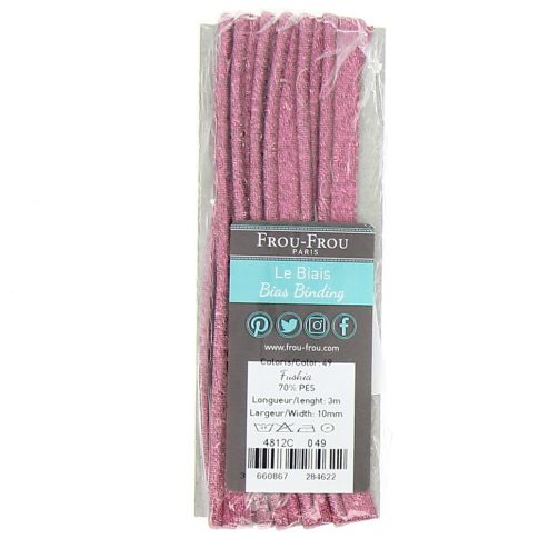 Passepoil Lurex 10 mm Frou-Frou Fuchsia - 3 mètres