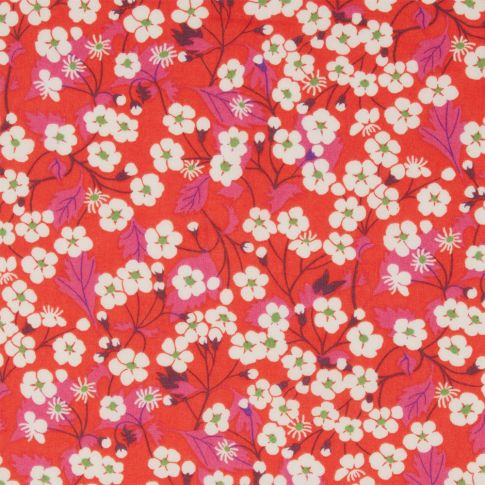 Tissu Liberty of London Tana Lawn Mitsi sur fond Rouge