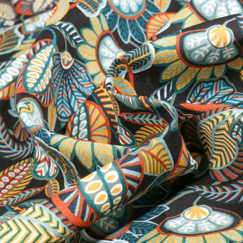 Tissu Liberty of London Harvest sur fond Bleu marine