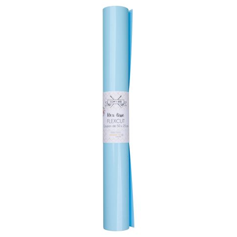 Flex lisse thermocollant Com'1 idée uni Bleu ciel - 50x25 cm