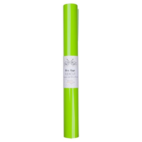 Flex lisse thermocollant Com'1 idée uni Vert pomme - 50x25 cm