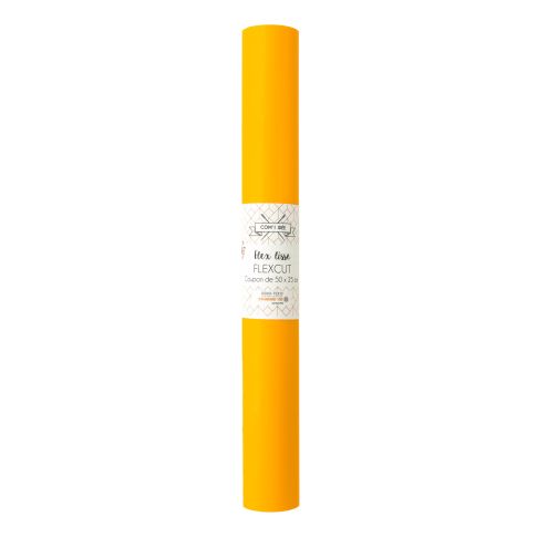 Flex lisse thermocollant Com'1 idée uni Jaune moutarde - 50x25 cm