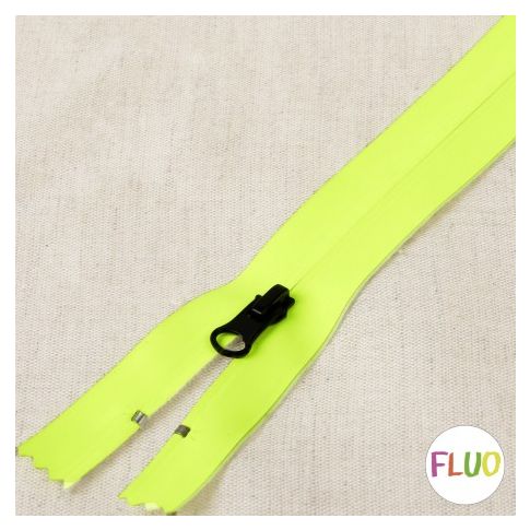 Fermeture invisible imperméable 20 cm - Jaune fluo