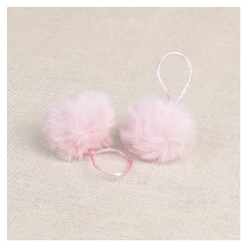 Pompon imitation fourrure 4 cm Rose clair