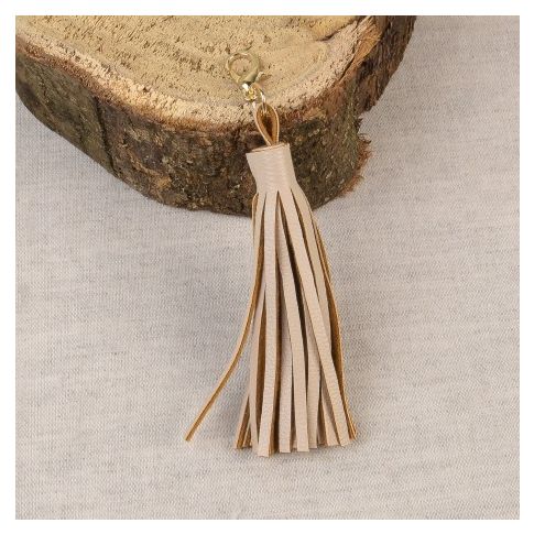 Pompon avec fermoir Beige