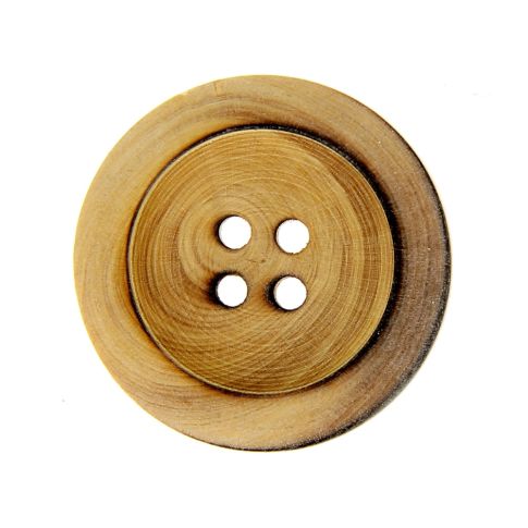 Bouton bois bourrelet effet brulé - 31 mm
