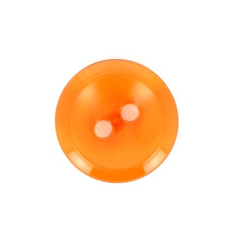 Bouton rond transparent Camille 22 mm - Orange