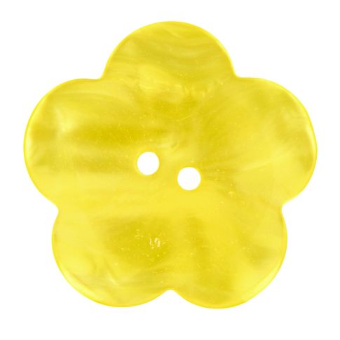 Bouton fleur nacré 38 mm - Jaune