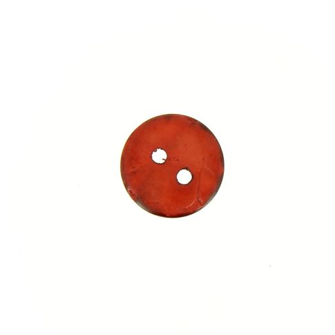 Bouton bois coco teint Hubert 12 mm - Rouge