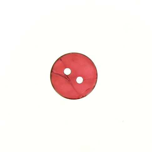 Bouton bois coco teint Hubert 12 mm - Rose