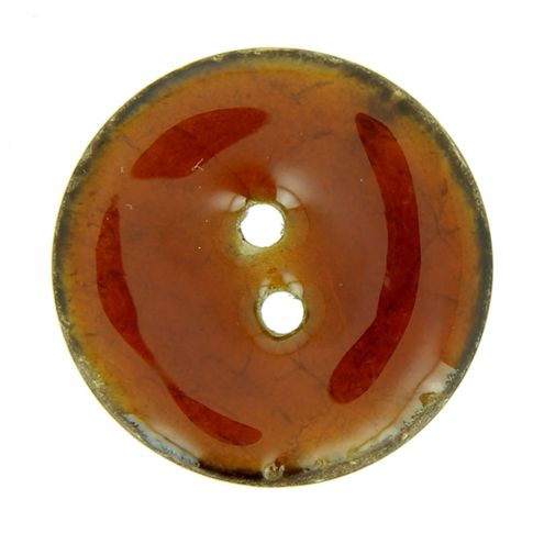 Bouton en bois brillant 40 mm - Orange