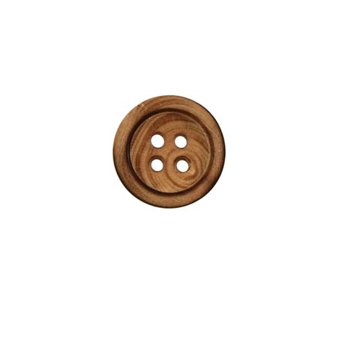 Bouton bois bourrelet effet brulé Elie 14 mm