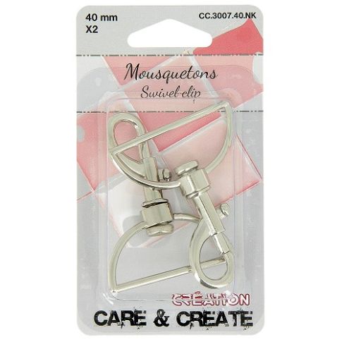 Mousqueton 40 mm x2 - Argent