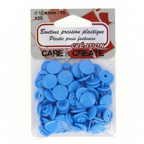 Bouton pression Bleu  x25 - Care & Create