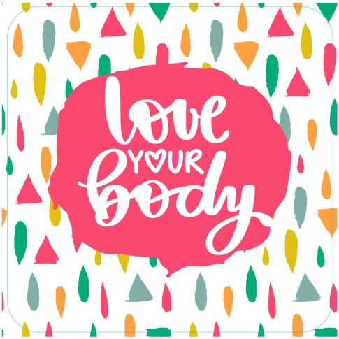 Sticker textile thermo-adhésif  7x7 cm - Love your body 