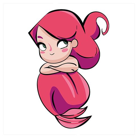 Sticker textile thermo-adhésif  7x7 cm - Sirène 