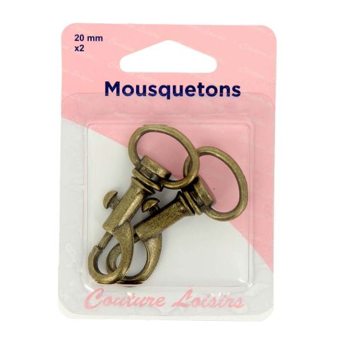 Mousquetons Bronze 20 mm x2