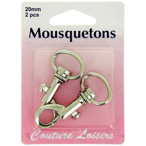 Mousquetons Argent 20 mm x2