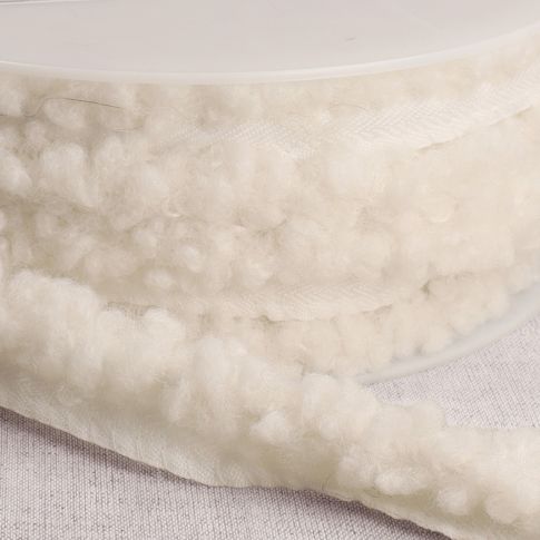 Passepoil Bouclettes 25 mm Blanc x1m