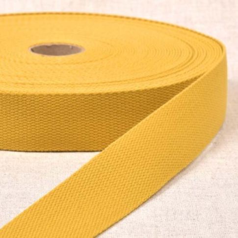 Sangle Polyester aspect Coton 30 mm Jaune or