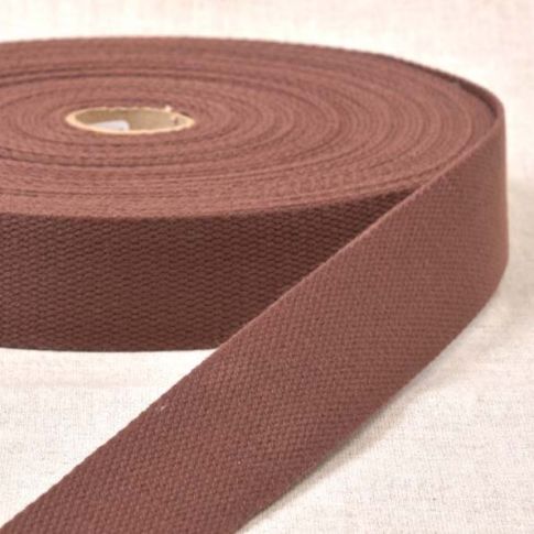 Sangle Polyester aspect Coton 30 mm Marron foncé