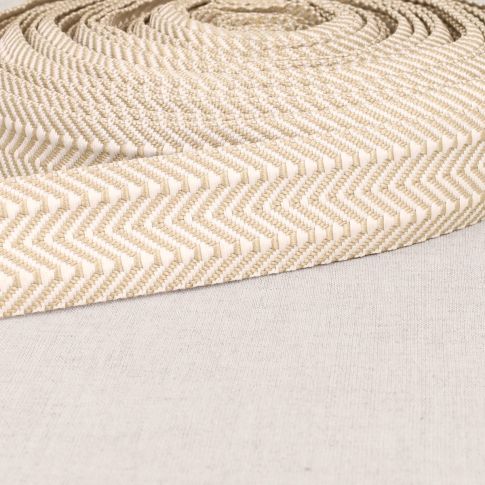Sangle Double chevrons 38 mm  Ecru x1m