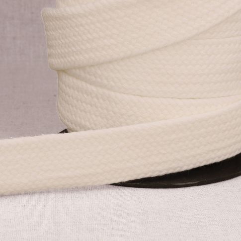 Sangle Coton tressée 30 mm Blanc x1m