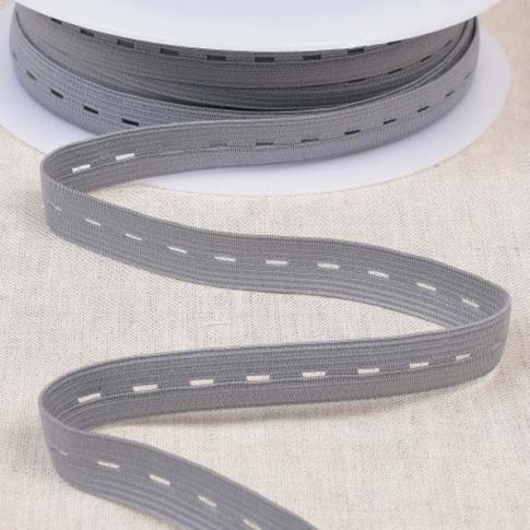 Elastique Boutonnière 15 mm Gris