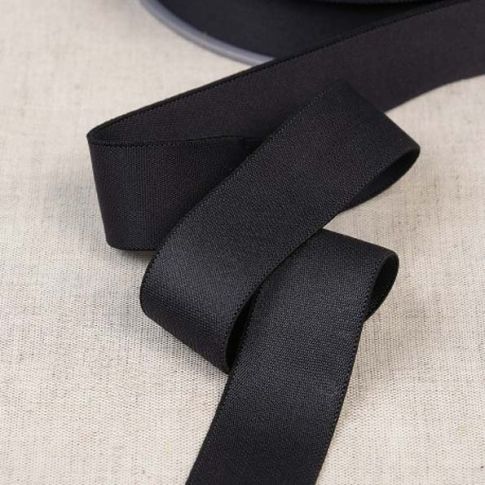 Elastique Microfibre ultra doux 40 mm Noir x1m