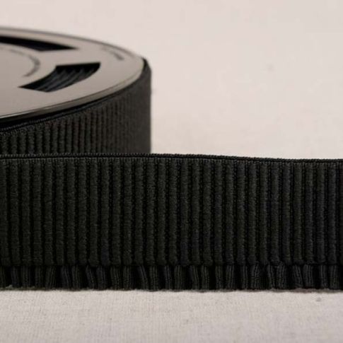 Elastique Bord Côte 60 mm Noir x1m