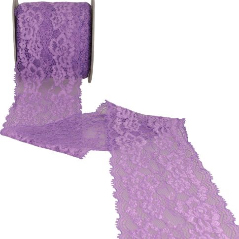 Dentelle Rachel fleurs Parme - 100 mm