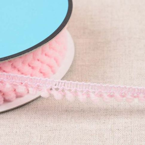 Galon petits pompons 10 mm Rose clair