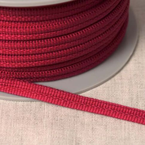 Cordon double passepoil Framboise x1m