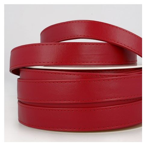 Sangle Simili cuir 22 mm Rouge x1m