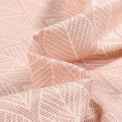 Tissu Jacquard Premium Metallic feuilles sur fond Rose