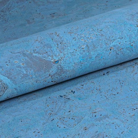 Tissu Liège Teinté sur fond Bleu