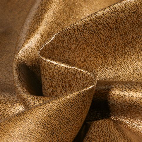 Coupon Tissu Simili cuir souple et épais uni Roma Doré - Coupon de 30 cm