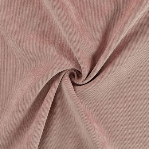 Coupon Tissu Velours milleraies uni Rose poudré - Coupon de 200 cm