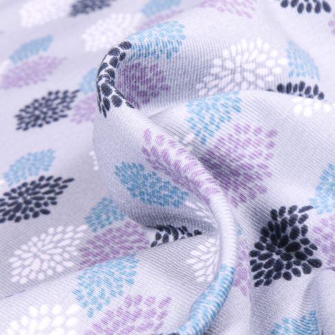 Tissu Jersey Coton Bio Oursins colorés sur fond Gris