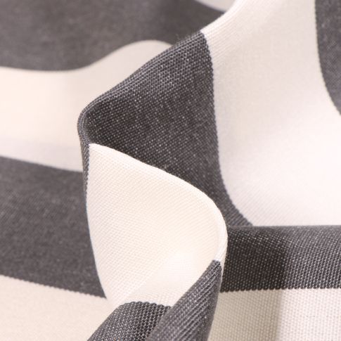 Tissu Toile extérieure Dralon Grande largeur Rayures sur fond Noir
