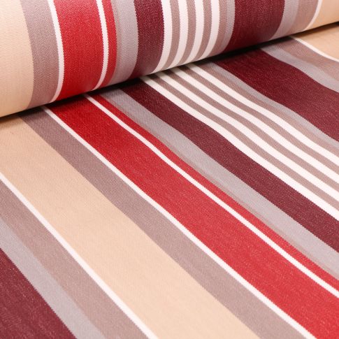 Tissu Toile extérieure Dralon Elba sur fond Bordeaux
