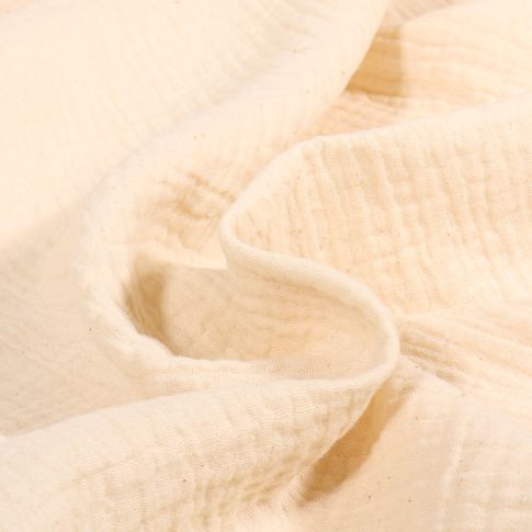 Coupon Tissu Double gaze Bio uni Naturel - Coupon de 80 cm