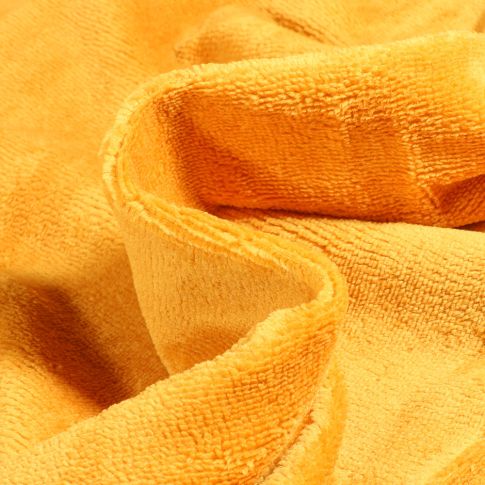 Tissu Éponge réversible Bambou envers polyester tout doux Jaune moutarde
