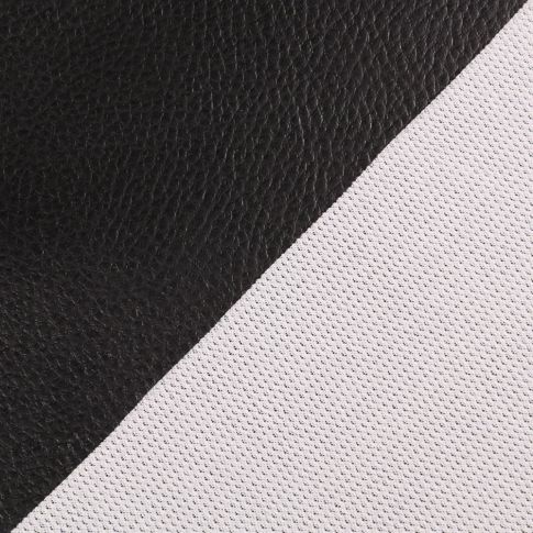 Simili cuir d'ameublement uni Noir - Coupon de 30 cm