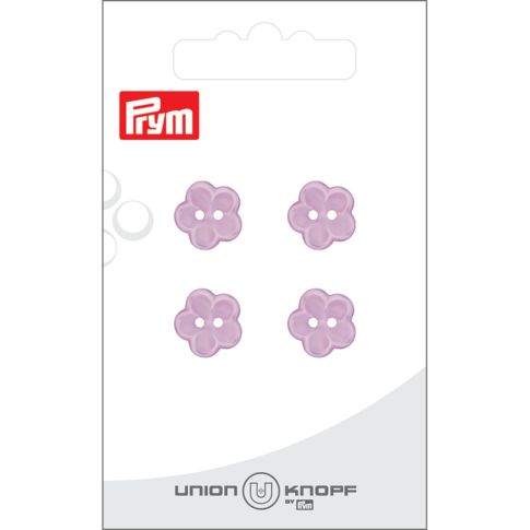 Bouton Prym Fleur effet nacré 12 mm x4 - Lilas