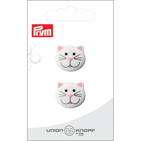 Bouton Prym Chat 20 mm x2 - Blanc