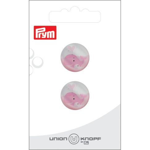 Bouton Prym Baleine 18 mm x2 - Rose