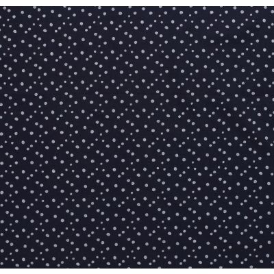 Tissu Popeline de coton Pois déstructurés blancs sur fond Bleu marine - Par 10 cm