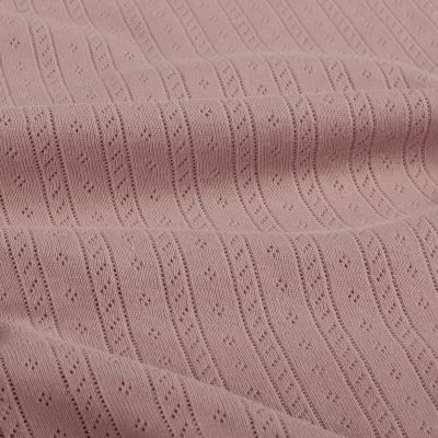 Tissu Jersey Coton ajouré Camille uni Mauve clair - Par 10 cm