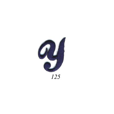 Ecusson Thermocollant Lettre Calligraphie Anglaise &quot;Y&quot; Marine